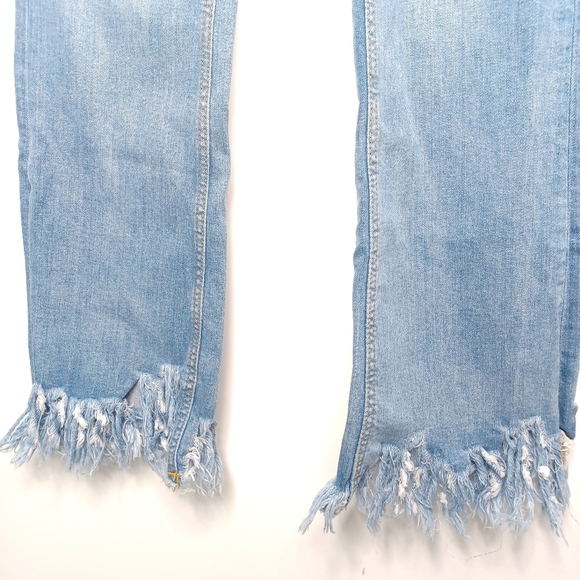 Zara Trafaluc SZ 00 High Rise Raw Fringe Hem Jeans - Picture 4 of 7